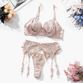 Women's Fashion Garter Bra Set (Option: Apricot-M)