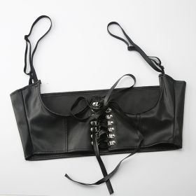 French Style European And American Fried Street Dark Girl Wrapped Chest Strap Waist Seal (Color: black)