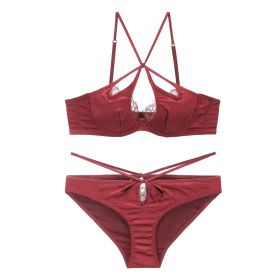 European And American Style Lace Bra For Women (Option: Red-Set S)