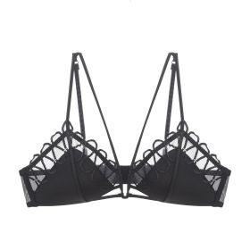 Thin Lace Comfortable Back Shaping Bra Set Summer (Option: Black Single Bra-M)