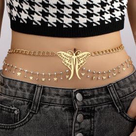 Metal Butterfly Pendant Multi-layer Chain Waist Chain Women's Accessories Tassel Niche Hot Girl Waist (Option: X0590)