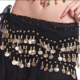 Belly Dance Multi-coin Indian Dance Belt (Option: 128 Black)