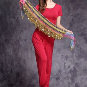 Belly Dance Multi-coin Indian Dance Belt (Option: Three Rows Color Waist Chain)